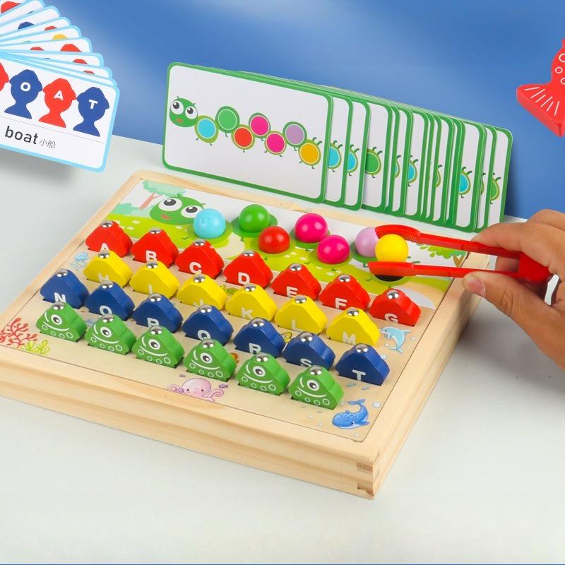 Wooden Beads Balance Tree Game, Chopsticks Hand-Eye Coordination Concentration Training Puzzle Wooden Toy