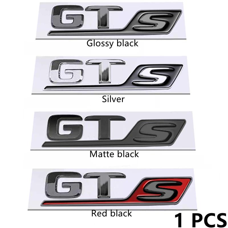 S-Abzeichen Buchstabe Emblem Styling 3D ABS Heckklappen-Aufkleber Silber Schwarz Rot Für GT GTS GT63S GT43 GT50 GT53 GT63