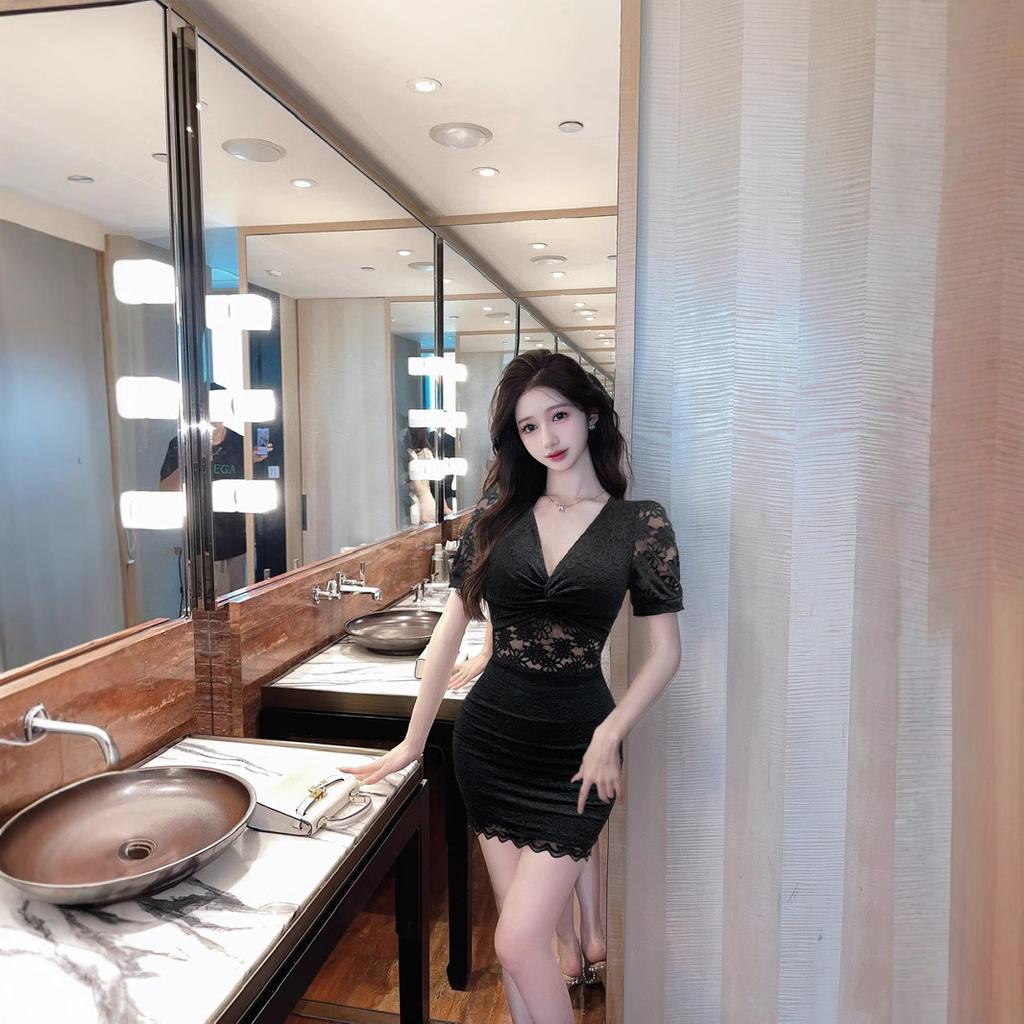 Work clothes Health massage Work clothes Waist thin lace dress Bathing pedicure tooling