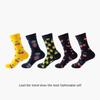 36 Styles Men's Cotton Dress Socks Bulk Pack - 5-Pair Trendy Funny Casual Socks Gift Set for  & Dropshipping