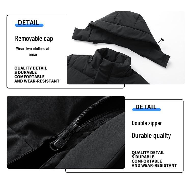 Unisex Sports Cotton-Padded Mid-Length Winter Training Overcoat for Students and Coaches