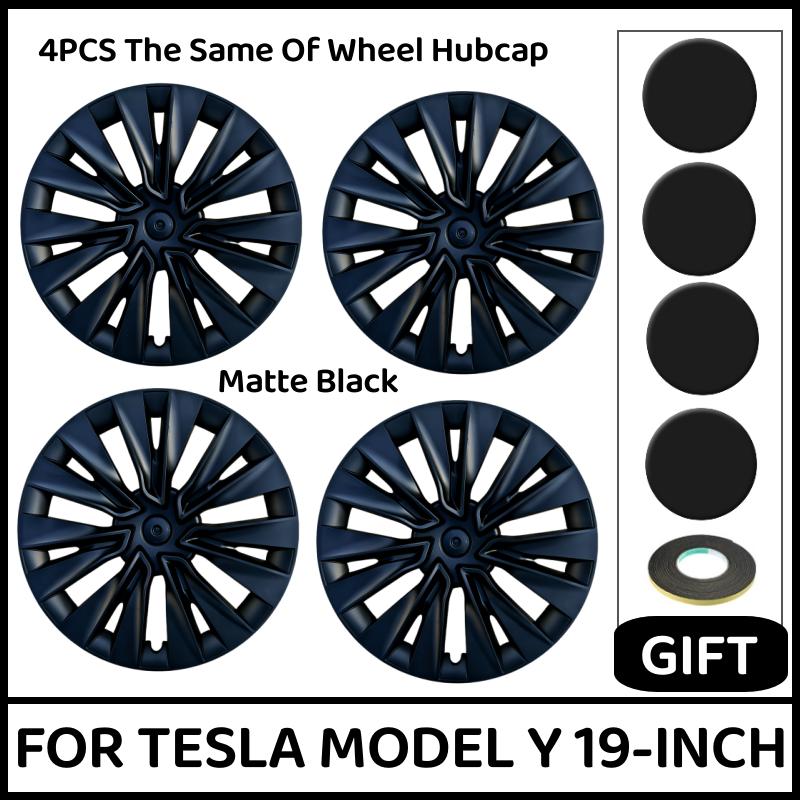 4PCS Wheel Hubcaps 19 Inch Wheel Cover Performance Replacement Wheel Cap Full Rim Cover Accessories For Tesla Model Y 2018-2024