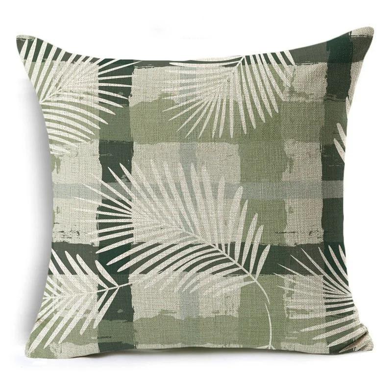 Green Pattern Decorative Cushion Cover Floral Pillow Cover for Car Sofa Decorative Pillow Cover Home Pillow