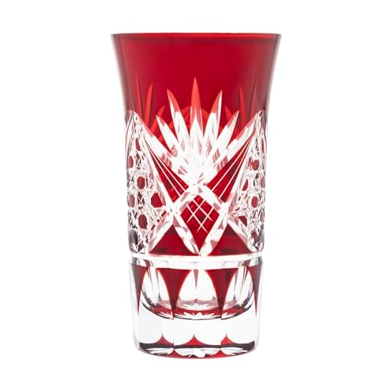 [Authentic] Tajima Glass "Edo Kiriko" Beer Glass, Diameter approx. 5.5cm x Height 10cm, Capacity app