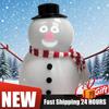Interactive Xmas Sculpture Cute Animated Snowman Ornament Winking Snowman Statue with Built-In Projector Speaker Singing