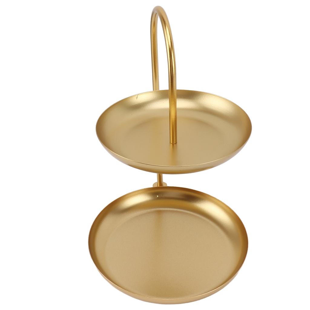 Dessertständer, Obstständer, rund, 2-stöckig, Eisen, Displayhalter für Party, Hochzeit, Geburtstag, Zuhause, Gold
