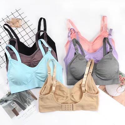 Women Nursing Bra Front Buckle Adjustable Shoulder Straps Maternity Bra
