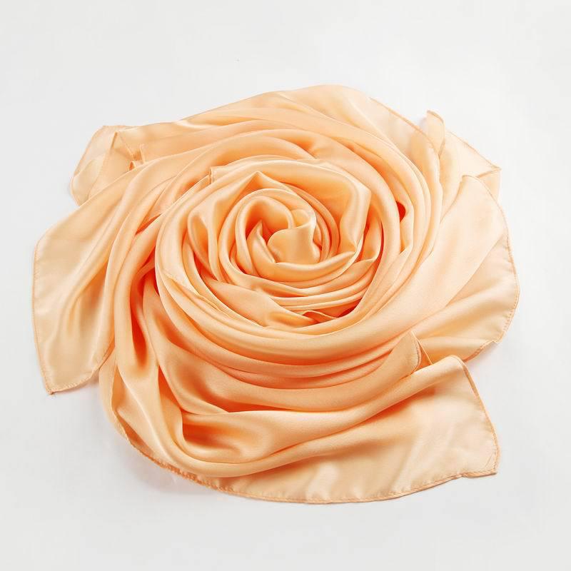 Women's Versatile Long Satin Scarf - Solid Color, Summer Sunscreen Shawl