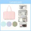Large Capacity Travel Cosmetic Organizer With Zipper Closure For Makeup And Toiletries