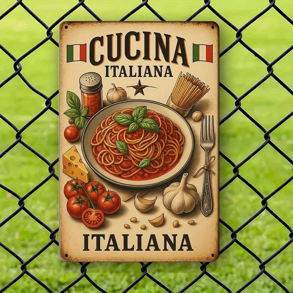 "Spaghetti Carbonara" Metal Sign - Vintage Italian Cuisine Decor for Kitchen & Bar Walls