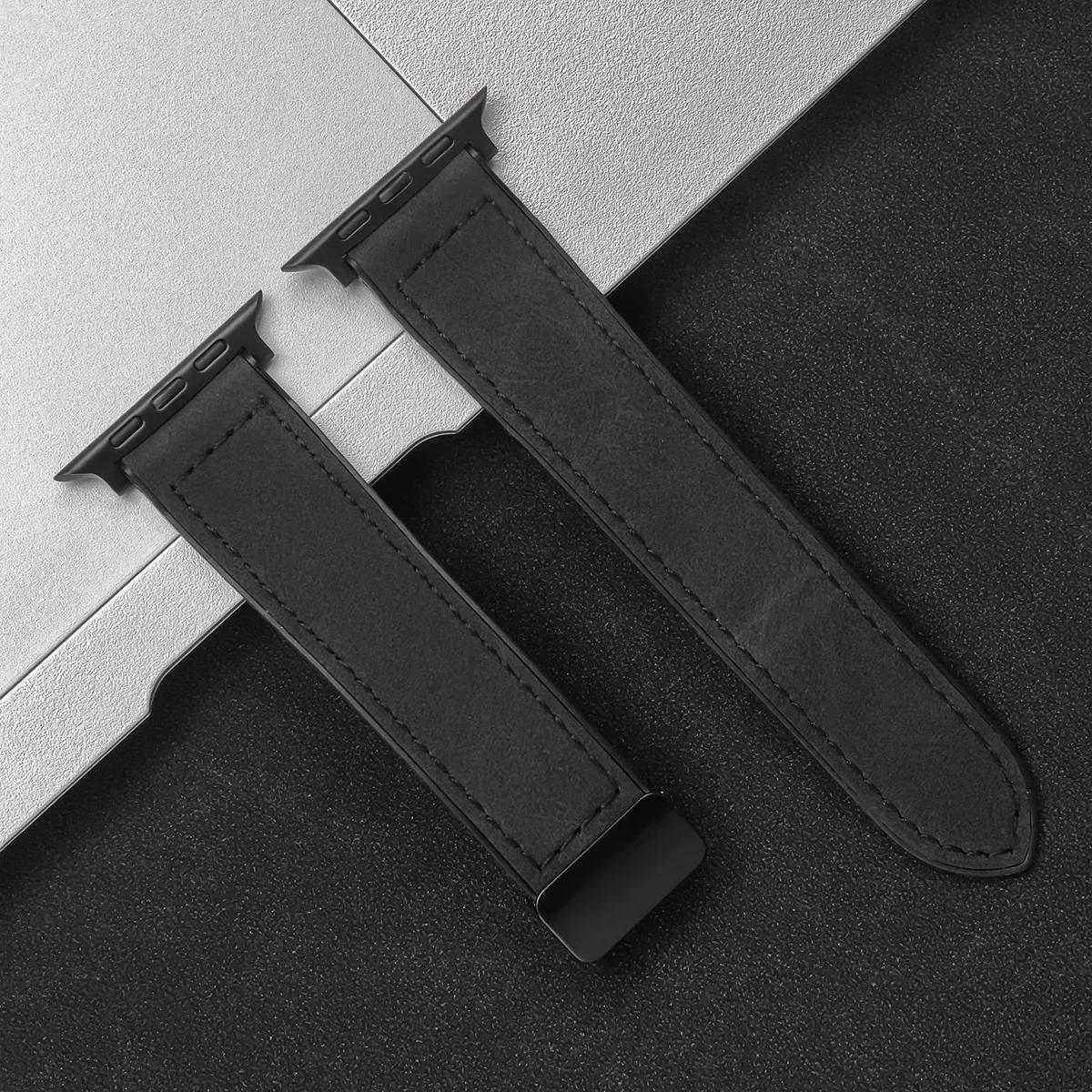 

Silicone+Leather Strap For Apple Watch Band 49mm 44/42/45/38/40/41mm Accessories Bracelet for iWatch Ultra Series 9 8 7 SE 6 5 4 42MM 44MM 45MM 49MM