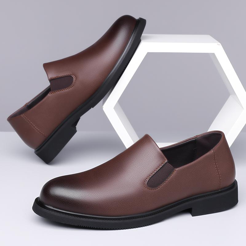 Fashion Classic Brand Men's Leather Casual Shoes Comfortable Business Dress Shoes Wear-resistant Soles Commuting Men's Driving Shoes
