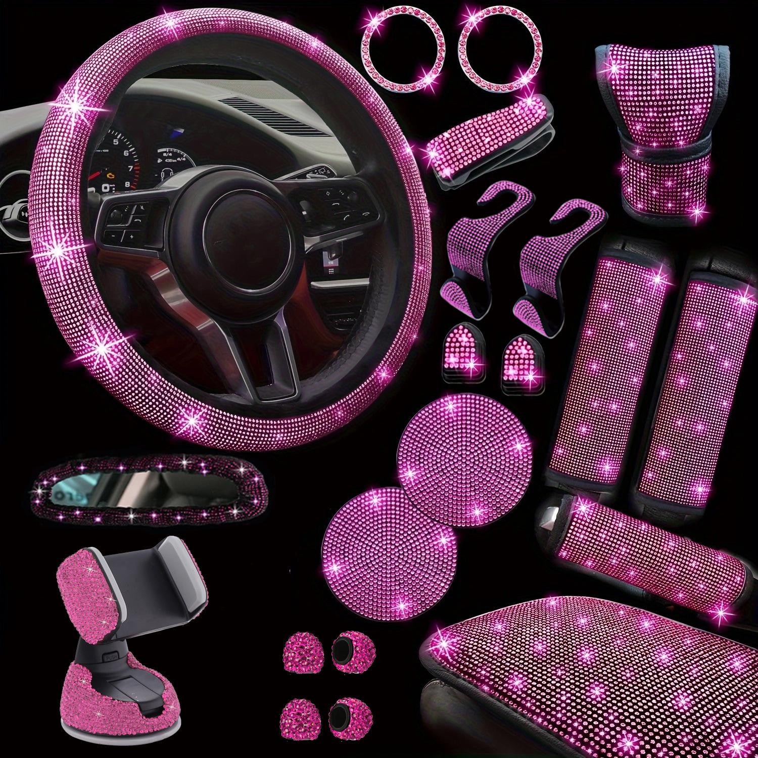 

Набор Автомобильных Аксессуаров: Чехол на руль, Держатель для телефона, Подставка под стакан с бриллиантами, Кольцо для зажигания, Наплечник 38 cm