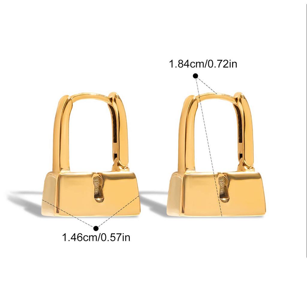 Trendiga Dagligen Rostfritt Stål Metall Geometriska Låsörhängen Förhindrar Allergi Populär Mode Bär Örhängen 2025