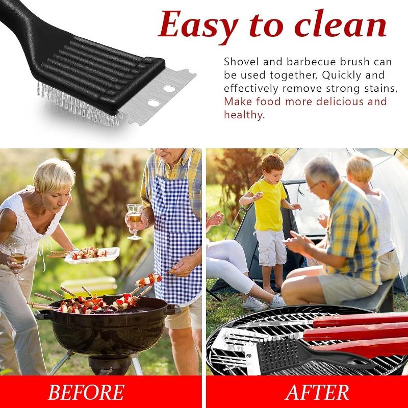 8-inch Grill Brush Stainless Steel Wire Super Cleaning Brush Wire Bristles for Barbecue Grill Brush Durable Cooking Tools