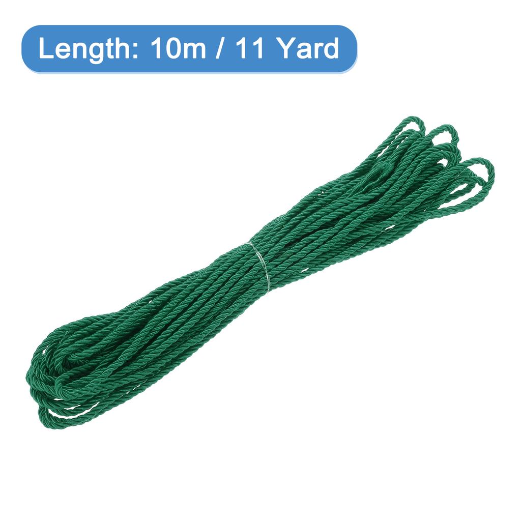 Uxcell 11 Yard 3mm Twisted Cord Trim 3-Ply Twine Braided Rope Shiny Thread String for Craft Gift Bag Curtain Christmas Decor