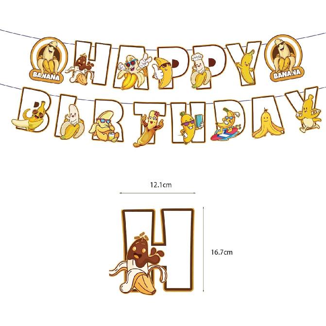 Banana Birthday Decorations Fruit Banana Party Decorations Includes Banana Happy Birthday Banner Cake Topper Cupcake Toppers Balloons for Banana
