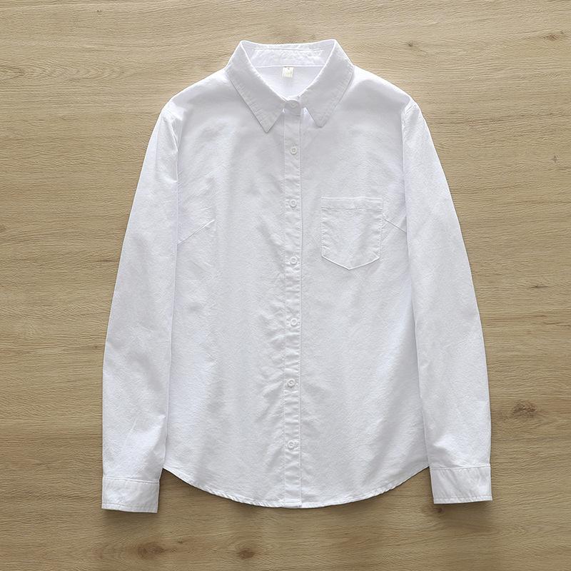 Casual simple Oxford spinning shirt 1116 spring and autumn new Korean version loose striped bottoming shirt women's top, trendy
