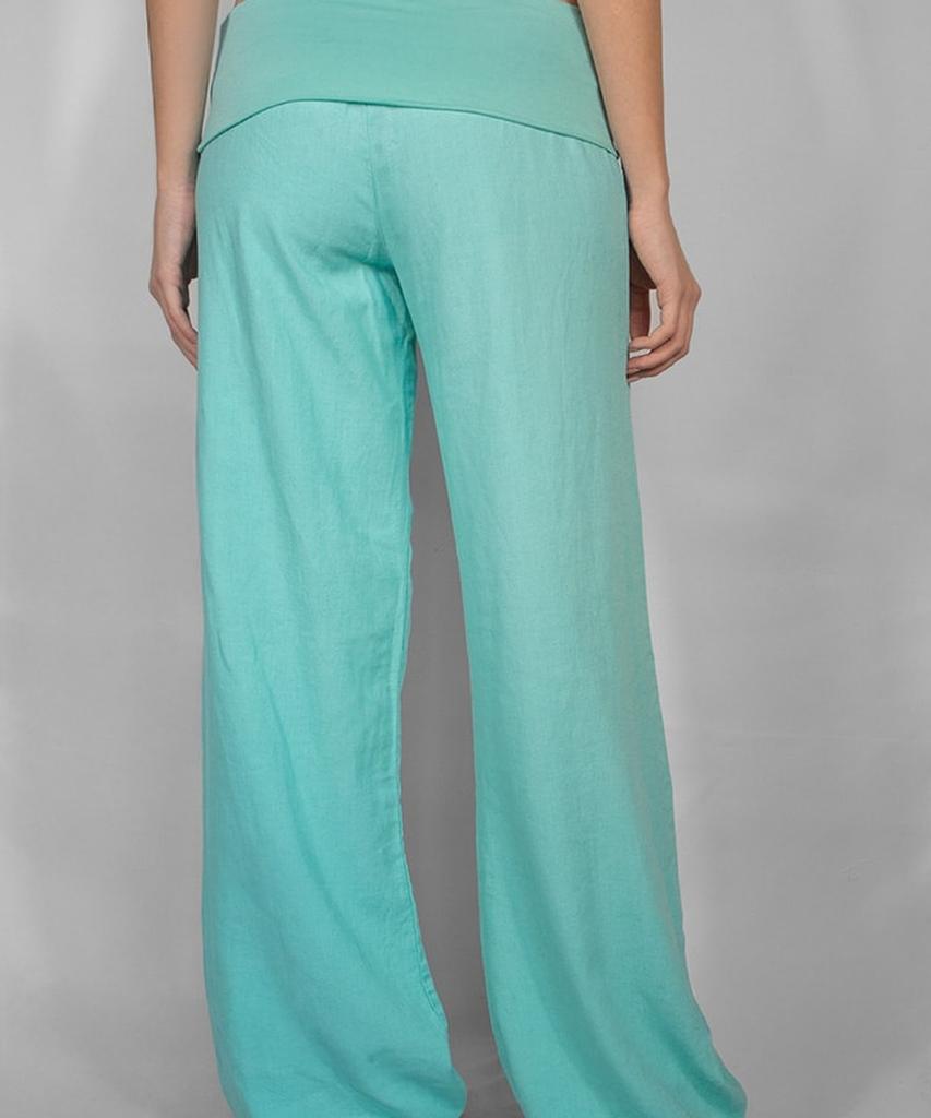 Seobdyudeu Elastic Waist Palazzo Pants (Aquamarine)