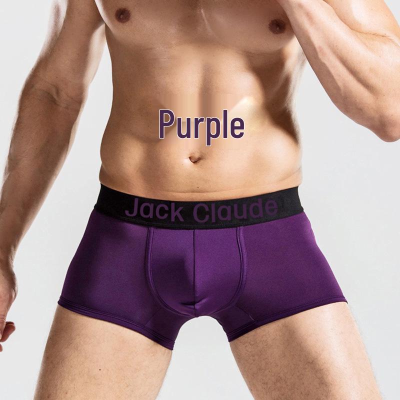 Men's Ultra-Fine Fiber Boxer Briefs with Mid-Waist and Concave-Convex Design