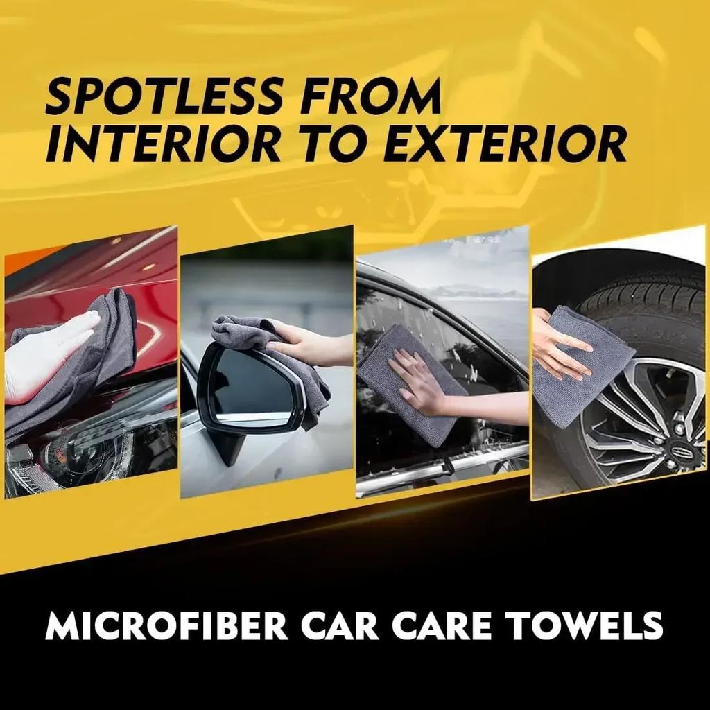 Microfiber Cleaning Cloths 10-Pack - Microfiber Car Wash Cloths - Lint-Free and Streak-Free - For Cars, Kitchens - Windows