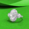 Luxury S925 Silver Oval Simulated Diamond Ring (8x11mm) - European & American Wedding Jewelry