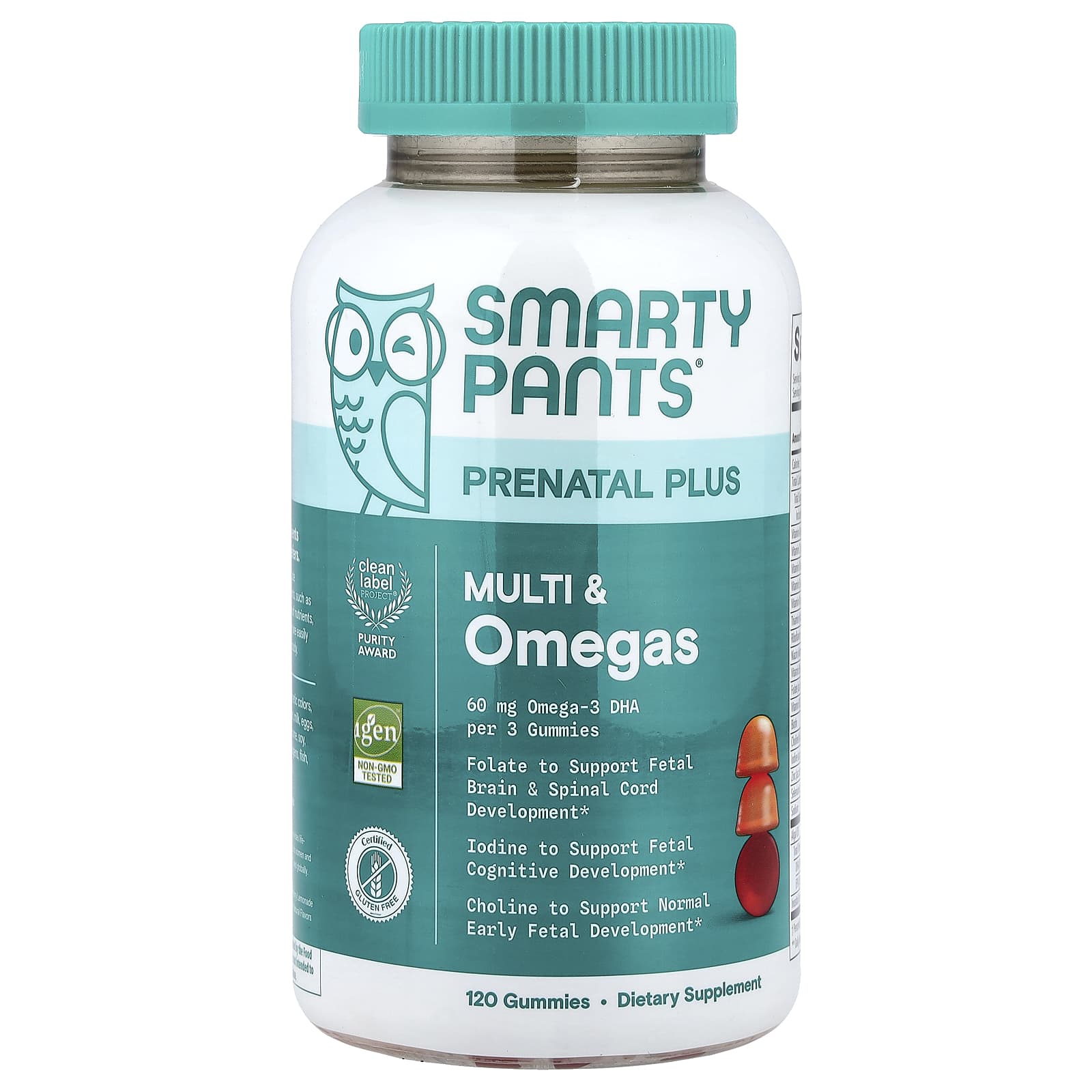 

SmartyPants, Prenatal Plus, Multi & Omega Gummies, Orange & Strawberry Lemonade, 120 Gummies