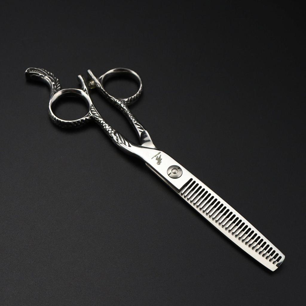 6.0" Peacock Hairdressing Scissors: Barber, Straight, Bangs, Thinning Shears