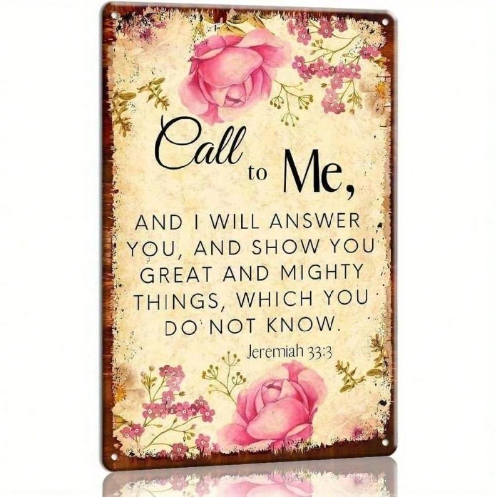 Vintage Metal Poster Bible Verse Christian Wall Art For Prayer Room