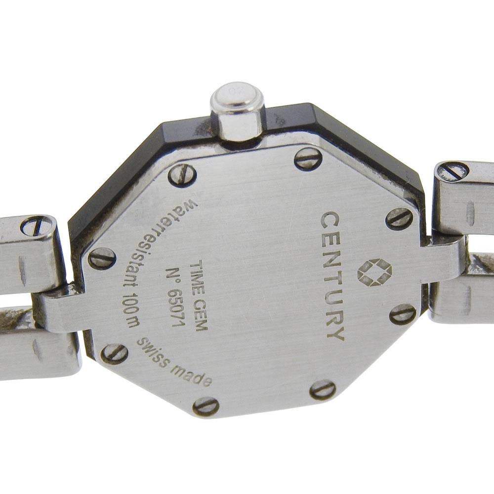 CENTURY Time gem Watches 1P diamond White shellDial Stainless Steel Quartz Analog display Women Used