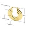 Exaggerated Big Textured Concentric Circles Hollow Hoop Earrings Gold Plated Silver Color Stainless Steel Earrings for Party