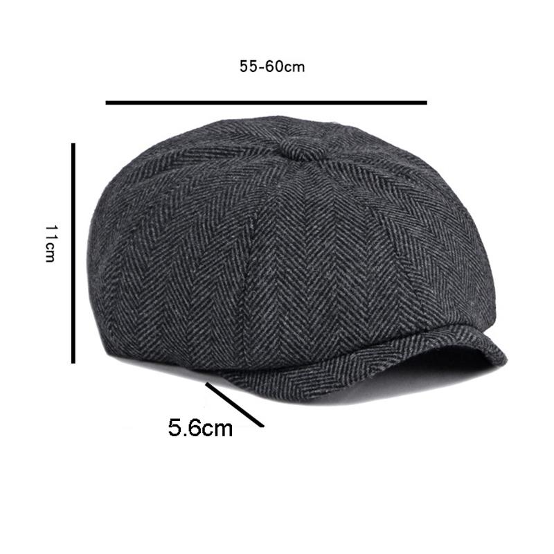 Four Seasons Striped Men Octagonal Hat Autumn Painter Hat British Newsboy Hat Male
