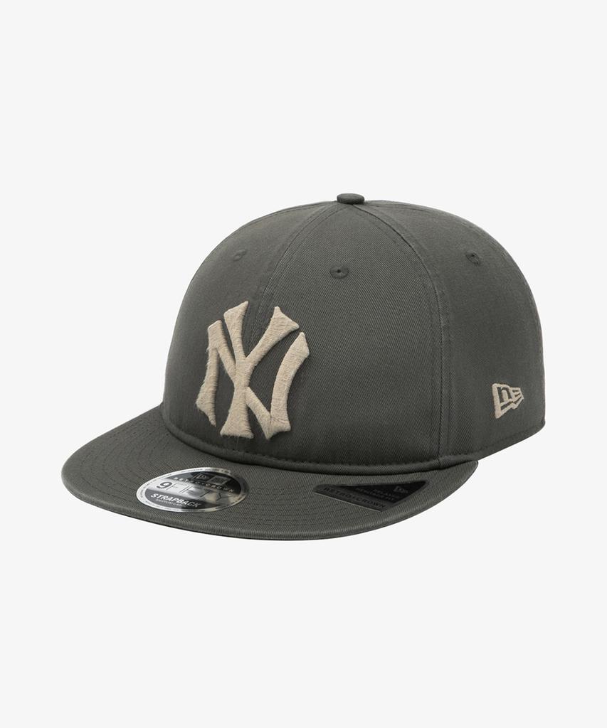New Era Mlb Cooperstown New York Yankees Big Logo Retro Crown Strapback Dusty Charcoal