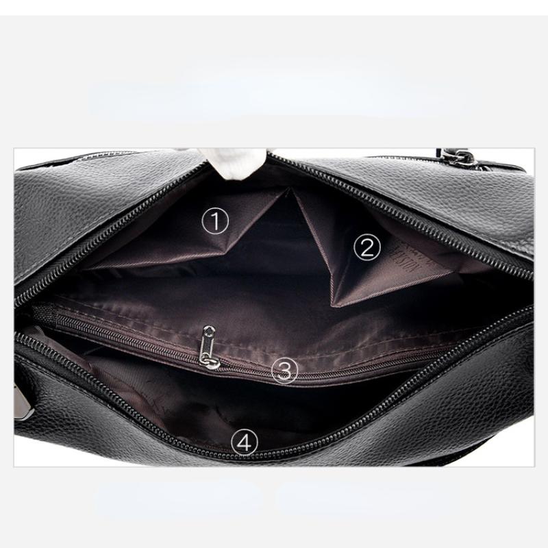 Women's Bag Handbag Fashionable Middle-aged Mother Bag Shoulder Bag Solid Color Ladies Handbag Messenger Bag