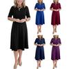 Church Dress for Women Short Sleeve A Line Teacher Work Dress Casual Knee Length