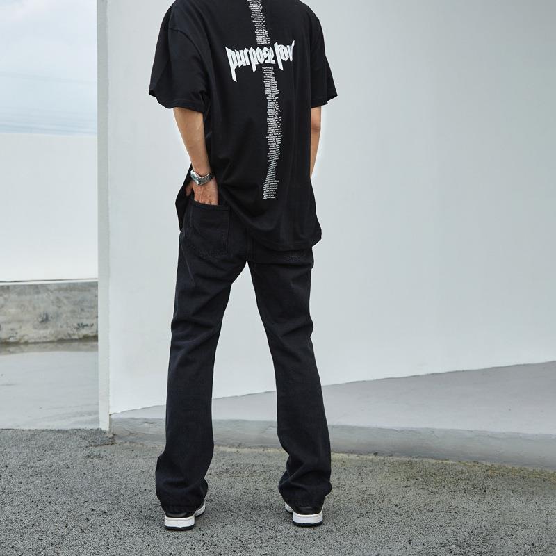 

JYL Mens Jeans Vibe High Street Ripped High Waist Slim Straight Cropped Denim 3XL аеро