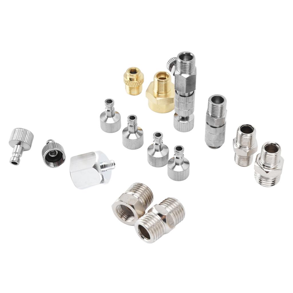 15PCS Airbrush Adapter Set Stainless Steel Airbrush Quick Release Disconnect Fittings Connector Kit