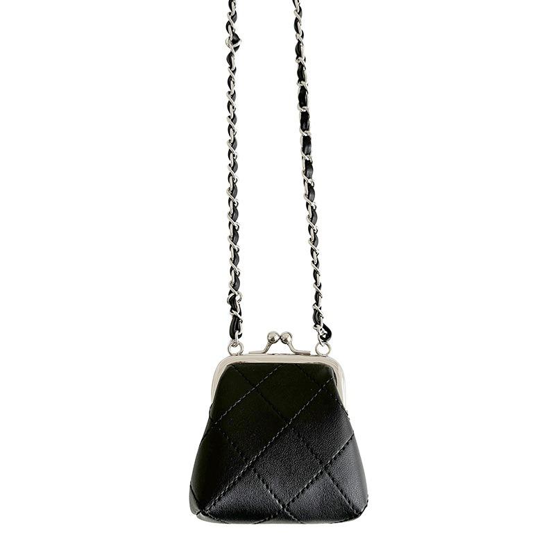 Lipstick Clip Mini Bag, Metal Buckle Chain Bag, Women's Niche High-end Messenger Diamond Bag