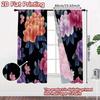 2D FLAT PRINTING 2pcs Curtains (Without Rod) Floral Elegance on Black (3) April Fools is Day Festival Creative Curtains