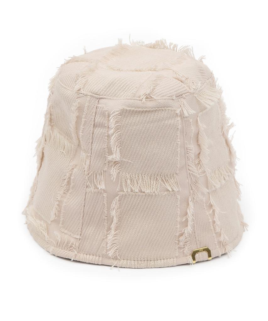 Eondeokeonteulolseutyudio Vintage Autumn Bucket Hat Stand Bucket / Block Tassle / Beige
