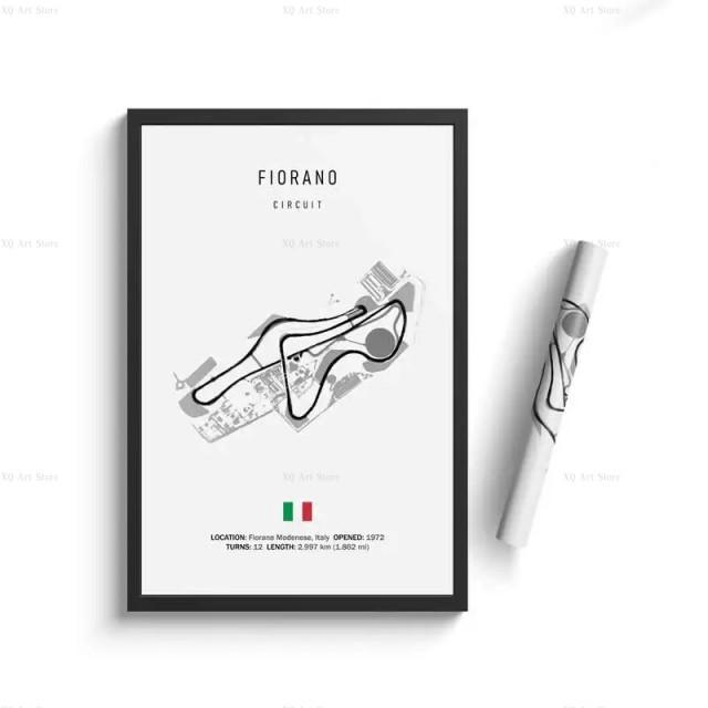 Nordic France Spain Imola Racing Track Circuit Canvas Painting F1 Wall Art Posters Aesthetic Motorsport Decoration Room Decor