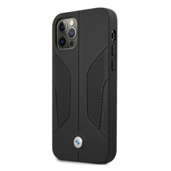 Funda para iPhone 12 BMW Cuero Perforado Negra