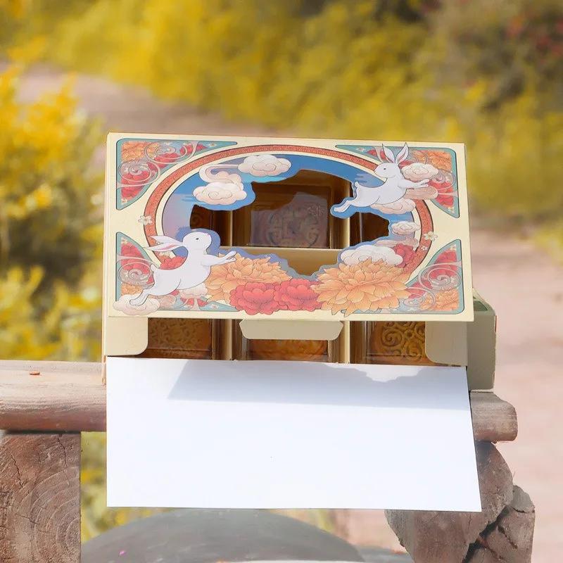 

5Pcs Mooncake Packaging Box Manufacturer Wholesale Mid Autumn Festival Gift Boxed Egg Yolk Crispy 80g 6pcs Pack 22.3x4.9x14.9cm