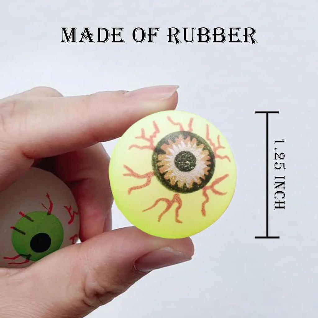 5/10/20Pcs Glow In The Dark Eyeball 32Mm Bouncy Ball Halloween Supplies Toys Horror Luminous Scary Ball Kids Toys Gift