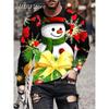 Christmas Muscle Print Tee Men's Clothing Casual Streetwear 3D Printed Top Christma Long Sleeve Oversize O-Neck T-Shirts for Men