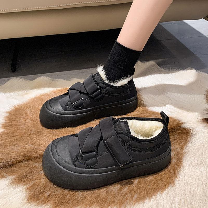 Women's milk fufu big head bread shoes Velcro platform heightening shoes women's spring and autumn versatile casual shoes
