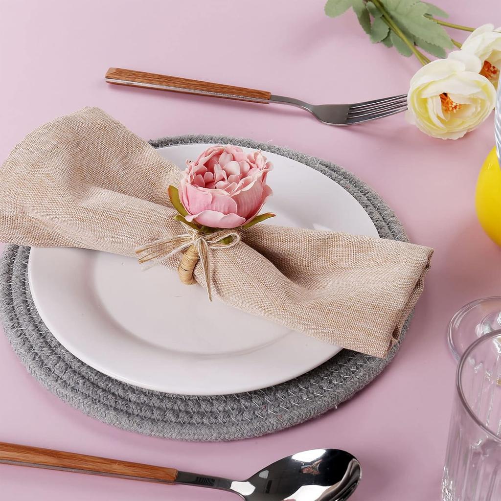 Valentine'S Decoration Pink Napkin Rings Napkin Holders Decorative Table Decor For Dining Romantic Dinner Home Decor