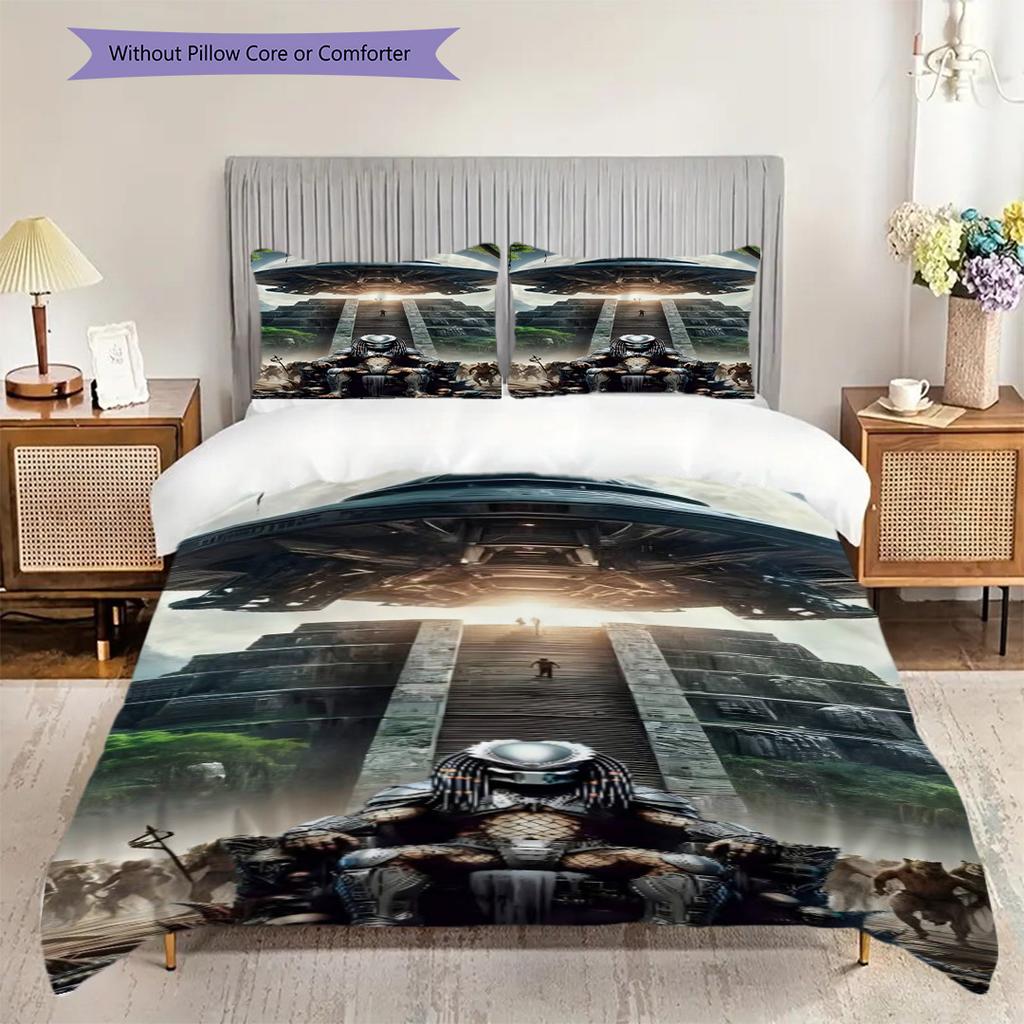 Predator Vs Alien Final Showdown Bedding 1 Duvet Cover 2 Pillowcase Without Core Soft And Comfortable Christmas Birthday Gift Bedding Set