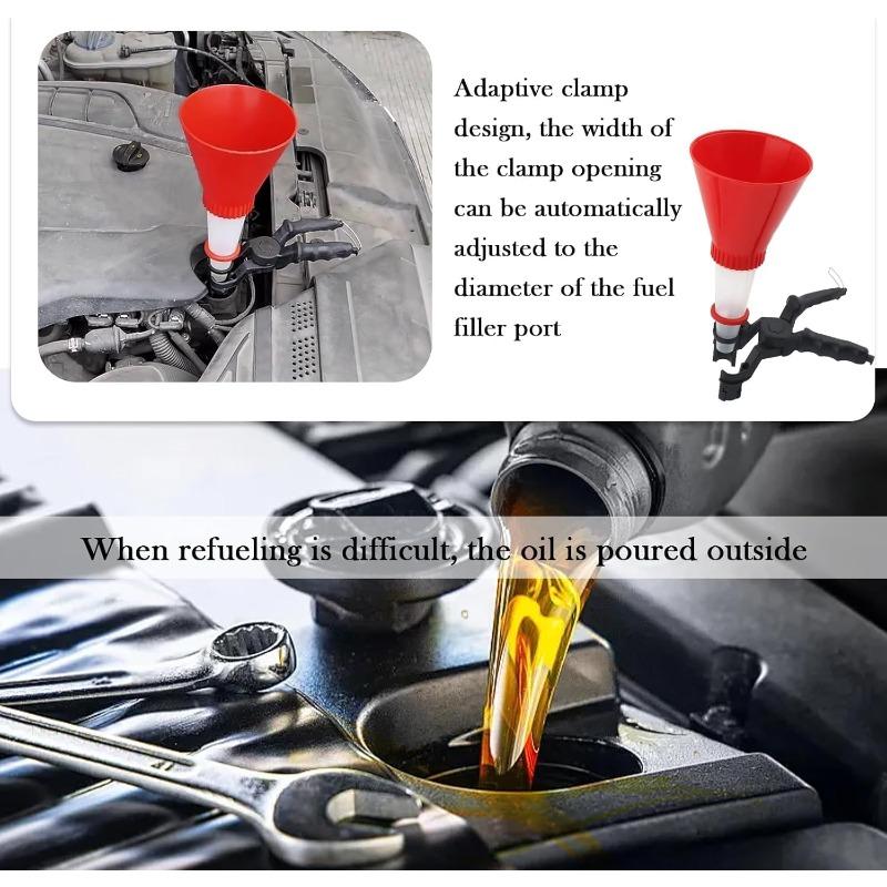 Xiaomi Car Engine Oil Funnel Set Adjustable Width Clamp PVC Pour Tool Quick Clean Refilling Kit Automotive Fluid Change DIY Essential