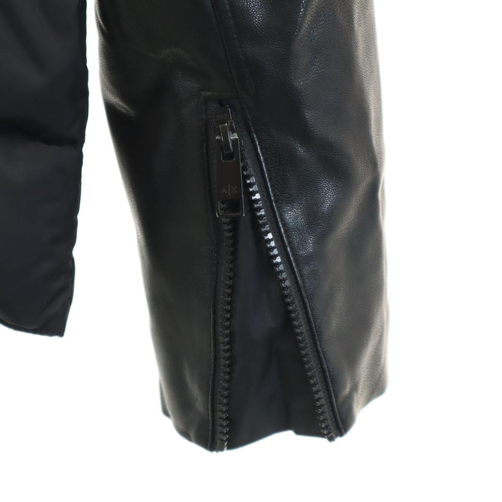Armani Exchange Leather Switching Down Jacket XS Black Men's Used